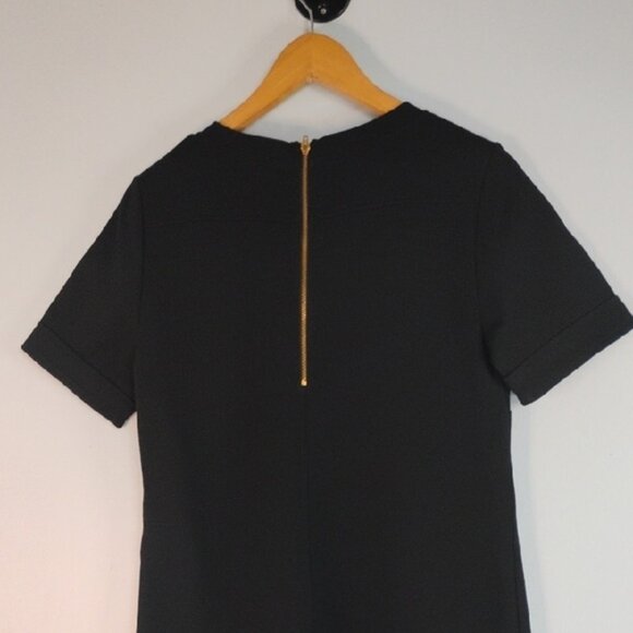 NWT J. Crew Black Zipper Ponte Mini Dress with Gold Zipper Hardware Dress Size 6 - Picture 7 of 10